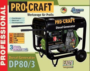 Генератор дизельний Procraft DP80/3 080300 фото